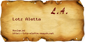 Lotz Aletta névjegykártya